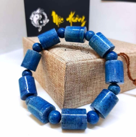 Vòng San Hô Xanh Tự Nhiên Đốt Trúc 12mm