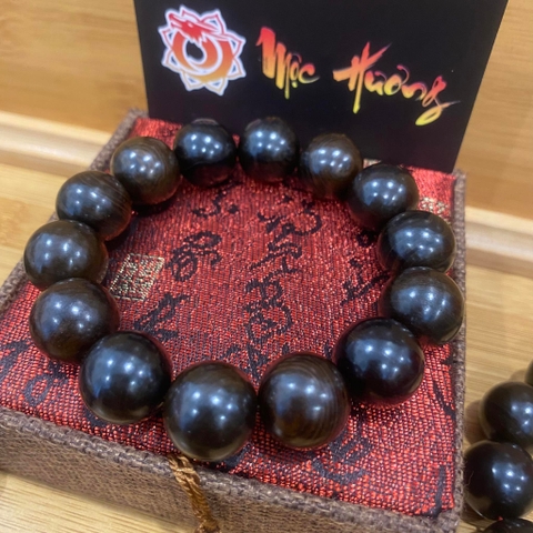 Vòng Tay Gỗ Mun Sừng Khánh Hòa Núi Rừng 18mm