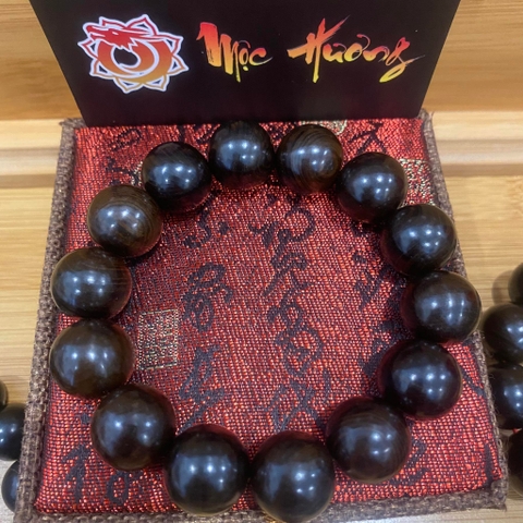 Vòng Tay Gỗ Mun Sừng Khánh Hòa Núi Rừng 16mm