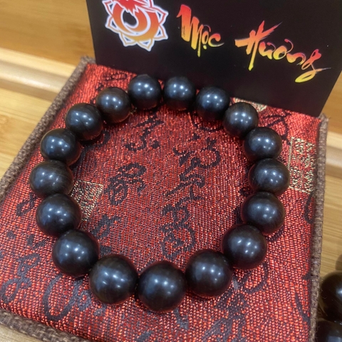 Vòng Tay Gỗ Mun Sừng Khánh Hòa Núi Rừng 14mm