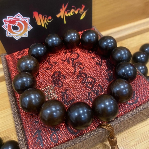 Vòng Tay Gỗ Mun Sừng Khánh Hòa Núi Rừng 18mm