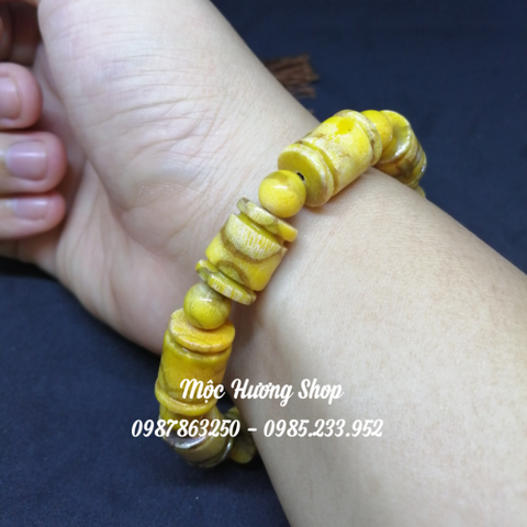 Vòng San Hô Vàng Tự Nhiên Đốt Trúc 12mm