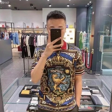 Áo polo Dolce Gabbana DG Men_s Black Lion Print sư tử quý tộc Like Auth 1-1 on web