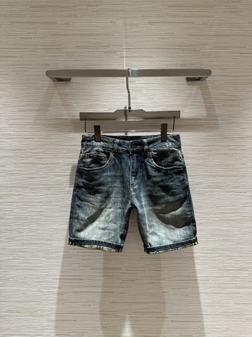 Quần short ngố đùi Jean Dolce Gabbana Xanh check túi sau Xám vương miện Like Auth 1-1 on web