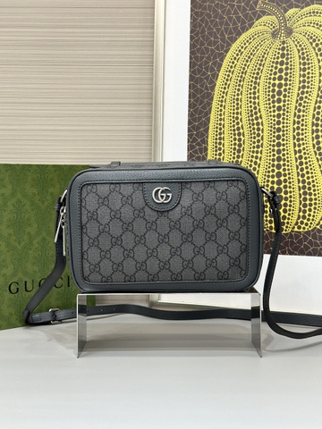 Túi đeo chéo Clutch cầm tay Gucci GG Supreme Small Ophidia Crossbody Xám Like Auth on web fullbox bill thẻ