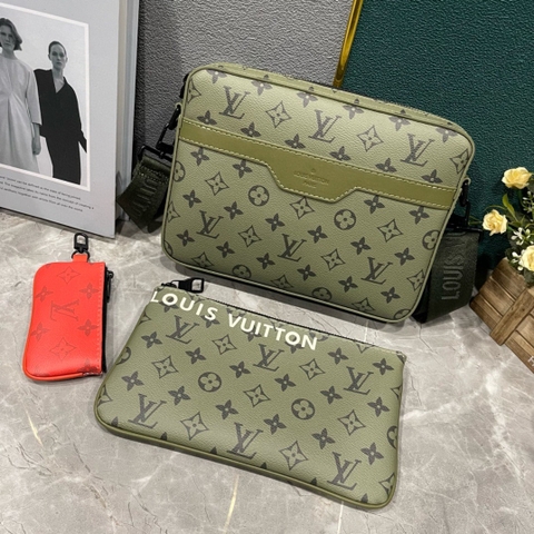 Túi ví đeo chéo Louis Vuitton LV Trio Combo 3 trong 1 Xanh Rêu vân hoa monogram new 2024 Like Auth on web fullbox bill thẻ