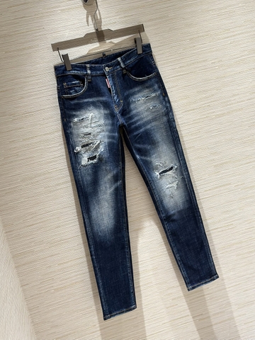 Quần Jean Dsquared2 Xanh rách wash gối đùi Trắng D2 Trắng túi sau Like Auth 1-1 on web