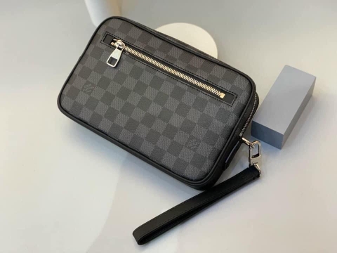 Túi ví clutch Louis Vuitton họa tiết caro new 2024 Like Auth on web fullbox bill thẻ