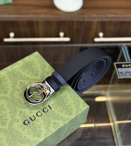 Thắt lưng, dây nịt, belt Gucci dây nịt Đen sần mặt logo GG tròn size 90-95-100cm Like Auth 1-1 on web fullbox