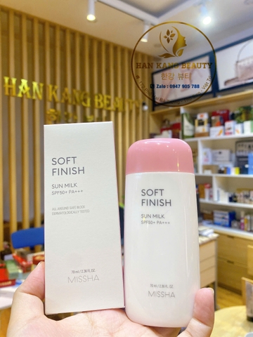 Kem Chống Nắng Missha Soft Finish Sun Milk SPF50+ PA+++ (hồng)