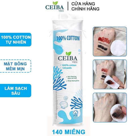 Bông Tẩy Trang Pháp 100% Cotton Ceiba Tree 140 miếng Bông Tẩy Trang Pháp 100% Cotton Ceiba Tree 140 miếng