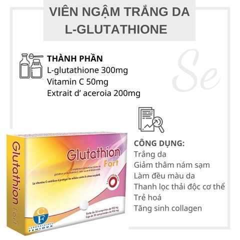 Viên Ngậm Trắng Da Glutathion Fort Trắng Da Của Pháp 30 Viên (cam kết hàng chính hãng) Viên Ngậm Trắng Da Glutathion Fort Trắng Da Của Pháp 30 Viên (cam kết hàng chính hãng)