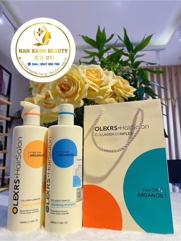 Cặp Dầu Gội Xả Cho Tóc Khô Hư Tổn Olexrs Argan Oil Collagen Hair Salon Cặp Dầu Gội Xả Cho Tóc Khô Hư Tổn Olexrs Argan Oil Collagen Hair Salon
