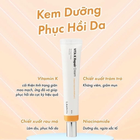 Kem Dưỡng Phục Hồi Da La Bonita Vita K Repair Cream 30ml Kem Dưỡng Phục Hồi Da La Bonita Vita K Repair Cream 30ml