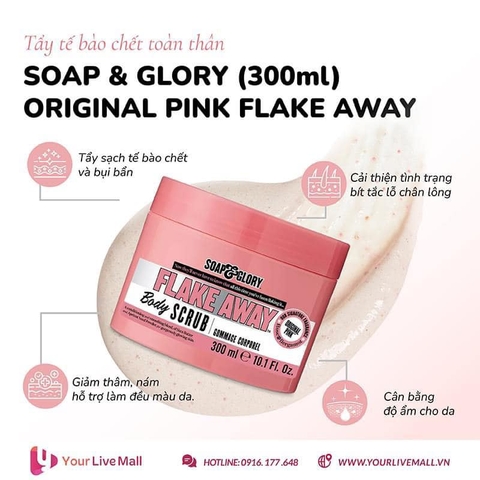Tẩy tế bào chết body hương nước hoa Soap and Glory 300ml Tẩy tế bào chết body hương nước hoa Soap and Glory 300ml