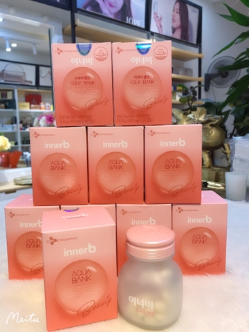 Viên uống cấp nước với 90% là HA giúp da mịn, căng bóng Innerb Aqua bank màu hồng 56 viên Viên uống cấp nước với 90% là HA giúp da mịn, căng bóng Innerb Aqua bank màu hồng 56 viên