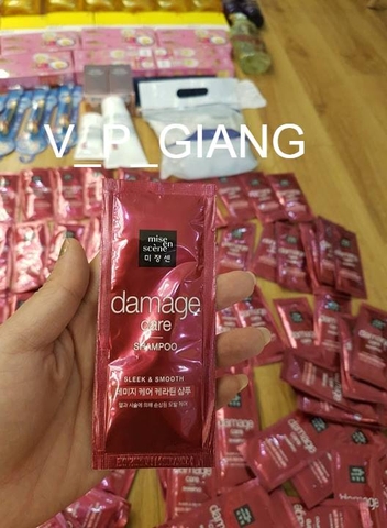 Gói dầu gội đầu MISE EN SCENE Damage Care – Màu đỏ:
