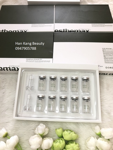 Serum tế bào gốc trắng da, se khít lỗ chân lông Glutathione Ampoule 551 Esthemax
