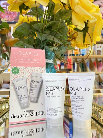 Set dưỡng tóc phục hồi hư tổn cho tóc Olaplex 2 món No3, No8
