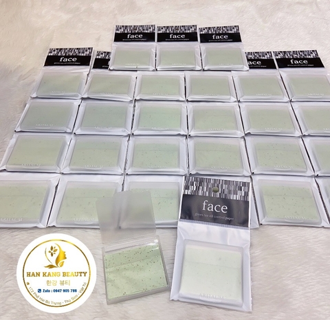 Giấy Thấm Dầu Chiết Xuất Từ Bột Trà Xanh Aritaum Green Tea Oil Control Paper Giấy Thấm Dầu Chiết Xuất Từ Bột Trà Xanh Aritaum Green Tea Oil Control Paper