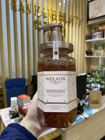 Sữa tắm trắng da cánh hoa hồng Damask Weilaiya Grand Rose Extracts Whitening Shower Gel 450ml