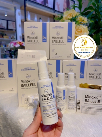 Xịt mọc tóc, ngừa rụng tóc Minoxidil 5% Bailleul (1 hộp 3 lọ 60ml*3) Xịt mọc tóc, ngừa rụng tóc Minoxidil 5% Bailleul (1 hộp 3 lọ 60ml*3)