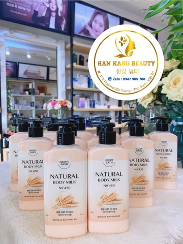 Sữa dưỡng thể Happy Bath Natural Body Milk No 450 mẫu mới 2023 Sữa dưỡng thể Happy Bath Natural Body Milk No 450 mẫu mới 2023