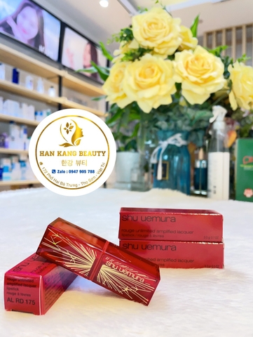 Son lì có dưỡng Shu Uemura Rouge Unlimited Amplified Lacquer (Vỏ đỏ AL RD175: Màu đỏ nâu gạch)