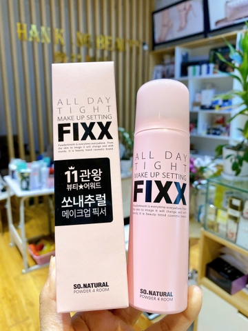 Xịt Khoá Makeup Cho Lớp Nền Căng Bóng, Mịn Lì Fixx All Day Tight Make Up Setting Hồng Nhạt Xịt Khoá Makeup Cho Lớp Nền Căng Bóng, Mịn Lì Fixx All Day Tight Make Up Setting Hồng Nhạt
