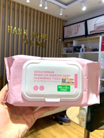 Khăn Ướt Tẩy Trang Sena Demar Make-Up Remove Deep Cleansing Tissue 45 Miếng Khăn Ướt Tẩy Trang Sena Demar Make-Up Remove Deep Cleansing Tissue 45 Miếng