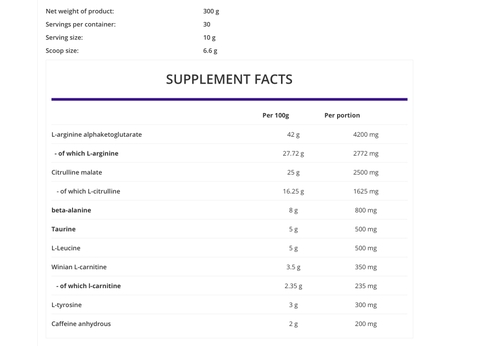 Ostrovit Pump Pre-Workout (300g - Vón)