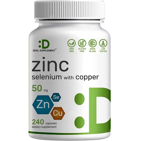 Deal Supplement Zinc 50mg with Selenium + Copper (240 Viên)