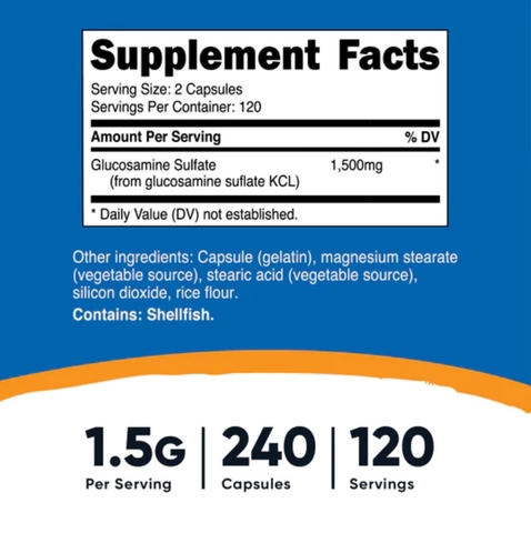 Nutricost Glucosamine 750mg (240 Viên)