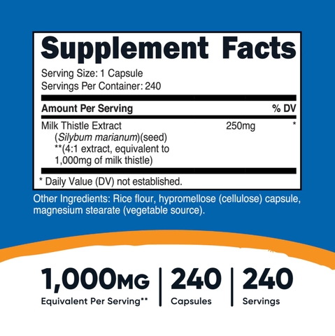 Nutricost Milk Thistle 240mg (240 Viên)