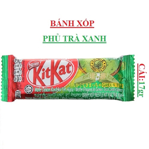 Bánh xốp phủ trà xanh Nestle' Kitkat 2F gói 17gr