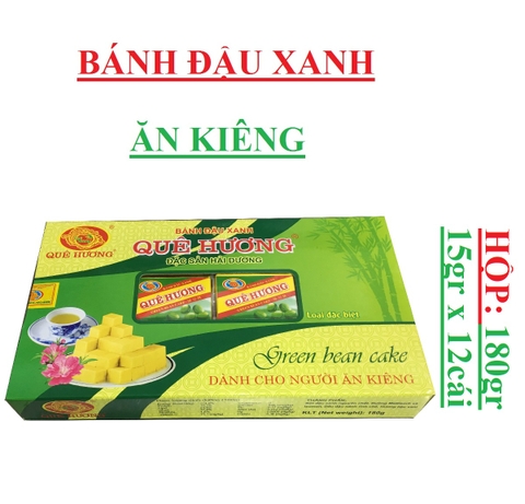 Bánh đậu xanh cho người ăn kiêng Quê Hương hộp 180gr