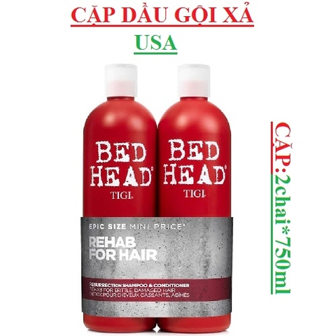 Dầu cặp gội xả Bed head TIGI Mỹ USA 2*750ml