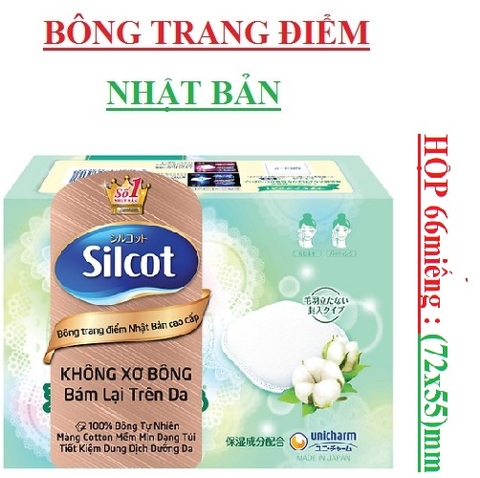 Bông tẩy trang Silcost Premium 66 miếng (72x55)mm, Silcost 82 miếng (66x50)mm