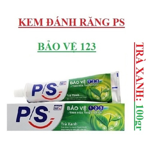 Kem đánh răng PS bảo vệ 123, trà xanh, ngừa sâu răng  tuýp 100gr