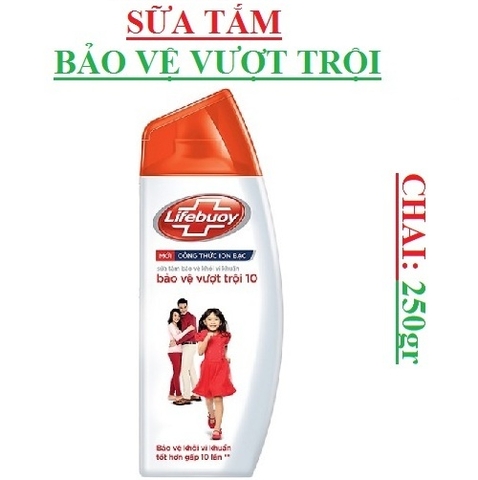 Sữa tắm lifebuoy chai 250gr, bảo vệ vượt trội, chăm sóc da