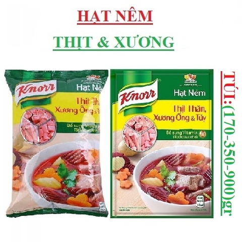 Hạt nêm thịt thăn, xương ống và tủy Knorr 170g, 350g, 900g