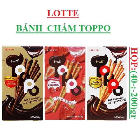 Bánh que chấm Lotte toppo