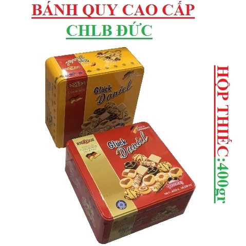 Bánh quy kem cao cấp Gluck Daniel hộp thiếc 400gr