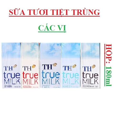 Sữa tươi tiệt trùng TH true milk hộp 180ml