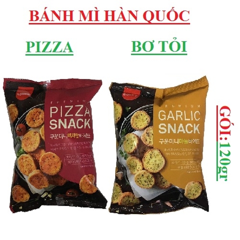 Bánh mì bơ tỏi  hàn quốc SPC SAMLIP Galic snack, PIZZA Snack gói 120gr