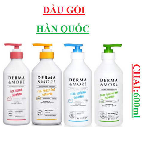 Dầu gội Hàn Quốc Derma More 650gr, Phục hồi hư tổn , Trị gầu, da nhạy cảm, tóc nhuộm