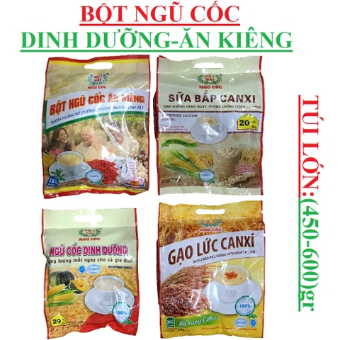 Ngũ cốc Việt đài, ăn kiêng, gạo lức canxi, sữa bắp canxi, dinh dưỡng, methi, sen dừa túi (450-600)gr
