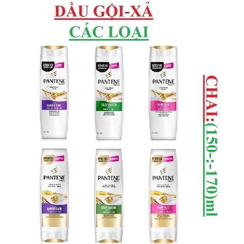 Dầu gội pantene, dầu xả pantene; ngăn rụng tóc, óng mượt, phục hồi hư tổn chai 150gr