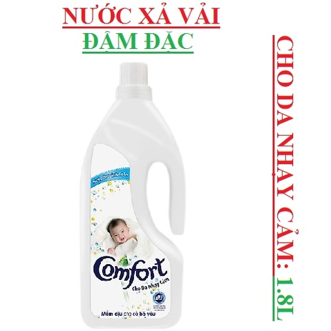 Nước xả vải đậm đặc comfort cho da nhạy cảm chai 1.8L, 800ml