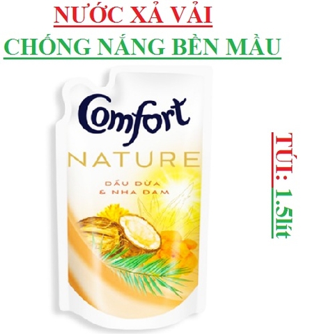 Nước xả vải comfort nature túi 1.5lít, chống nắng bền mầu, thanh lọc khử mùi